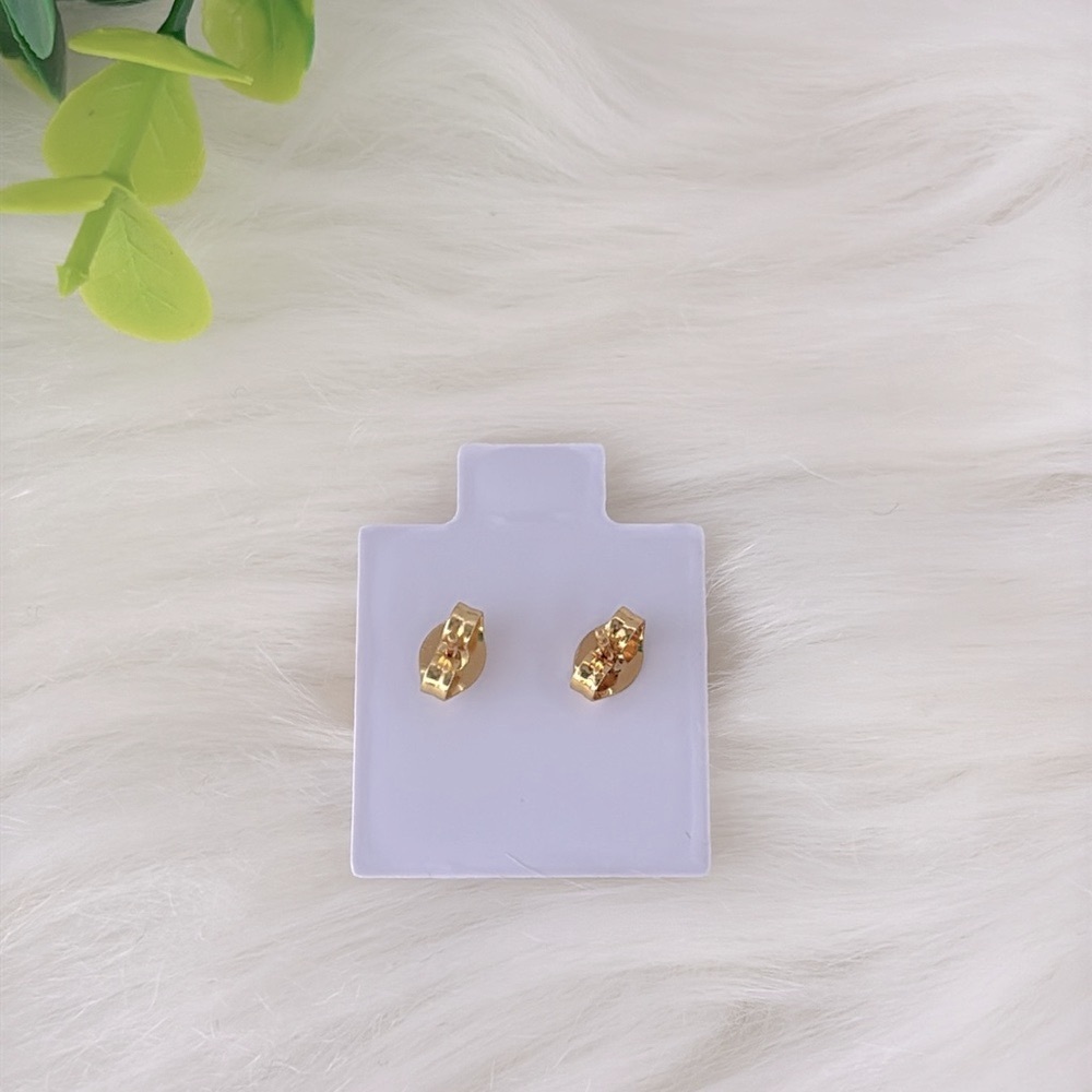 Gold and Black Stainless Steel Clover Earrings‎ - Picture 8 of 9